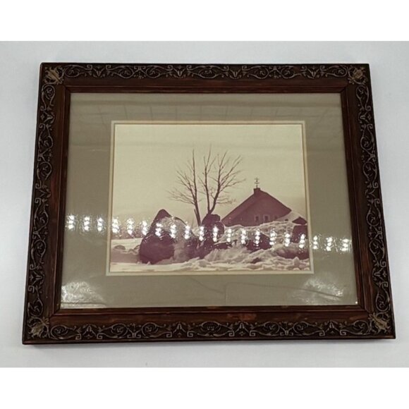 Antique Ornate Wood Frame With Intricate Carved Details 16.5"x13.5" Rustic Brown - Picture 2 of 16